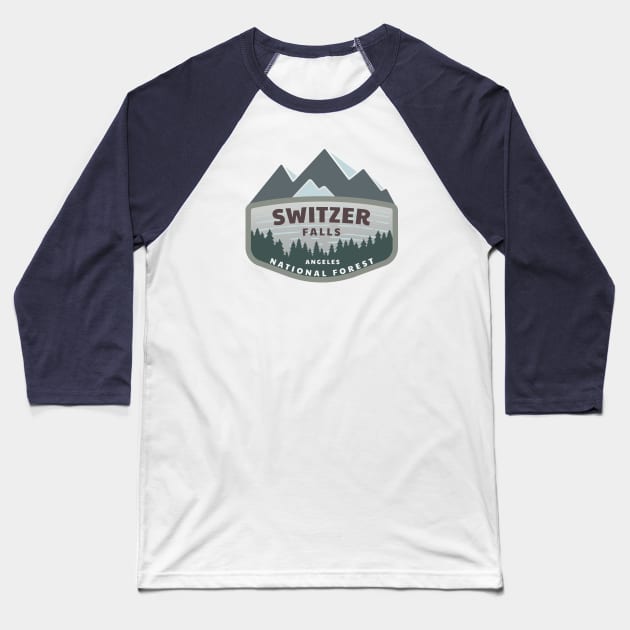 Switzer Falls Angeles National Forest Logo Baseball T-Shirt by Spatium Natura